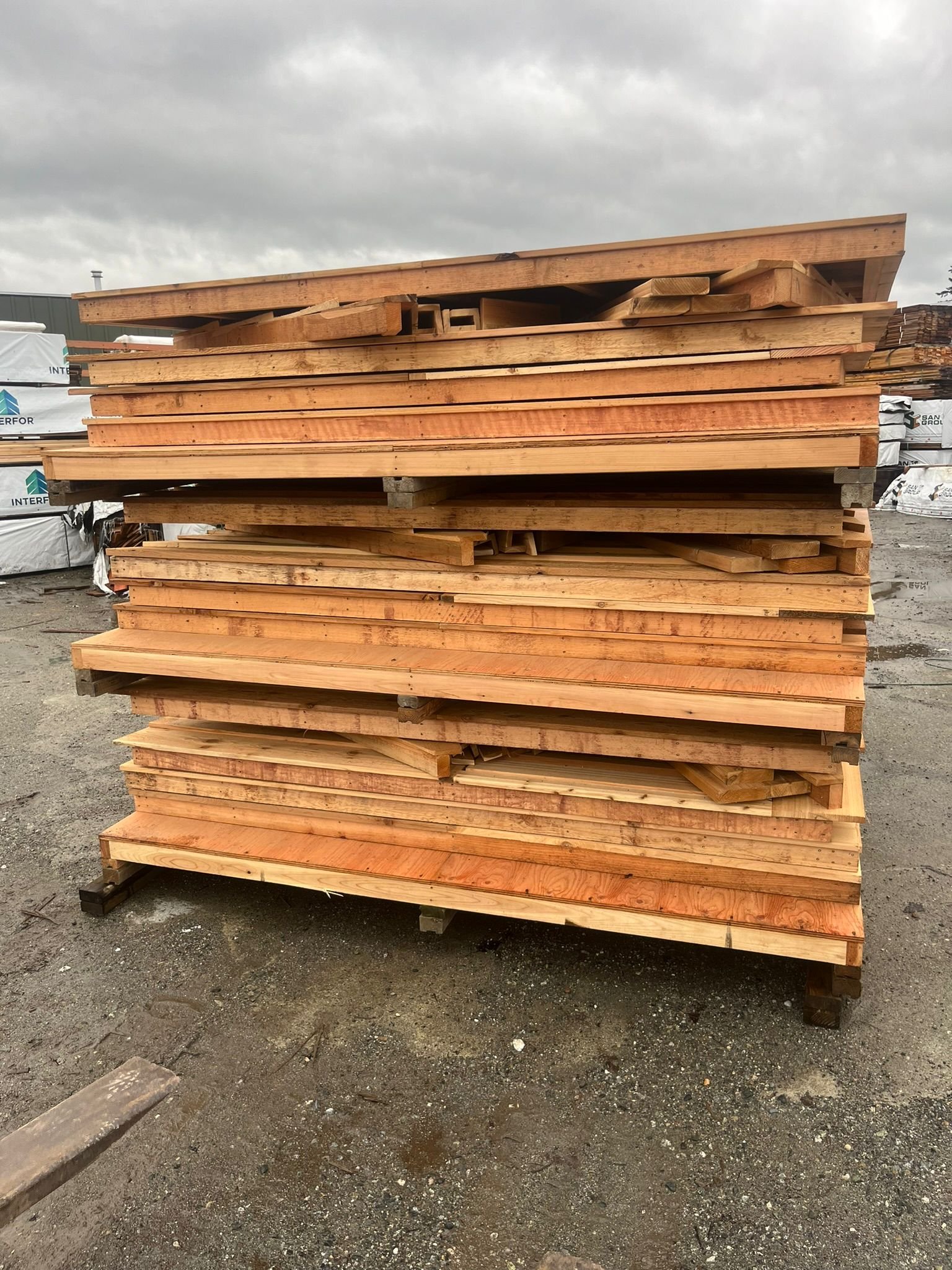 Cedar structures in the Timberland Langley shop