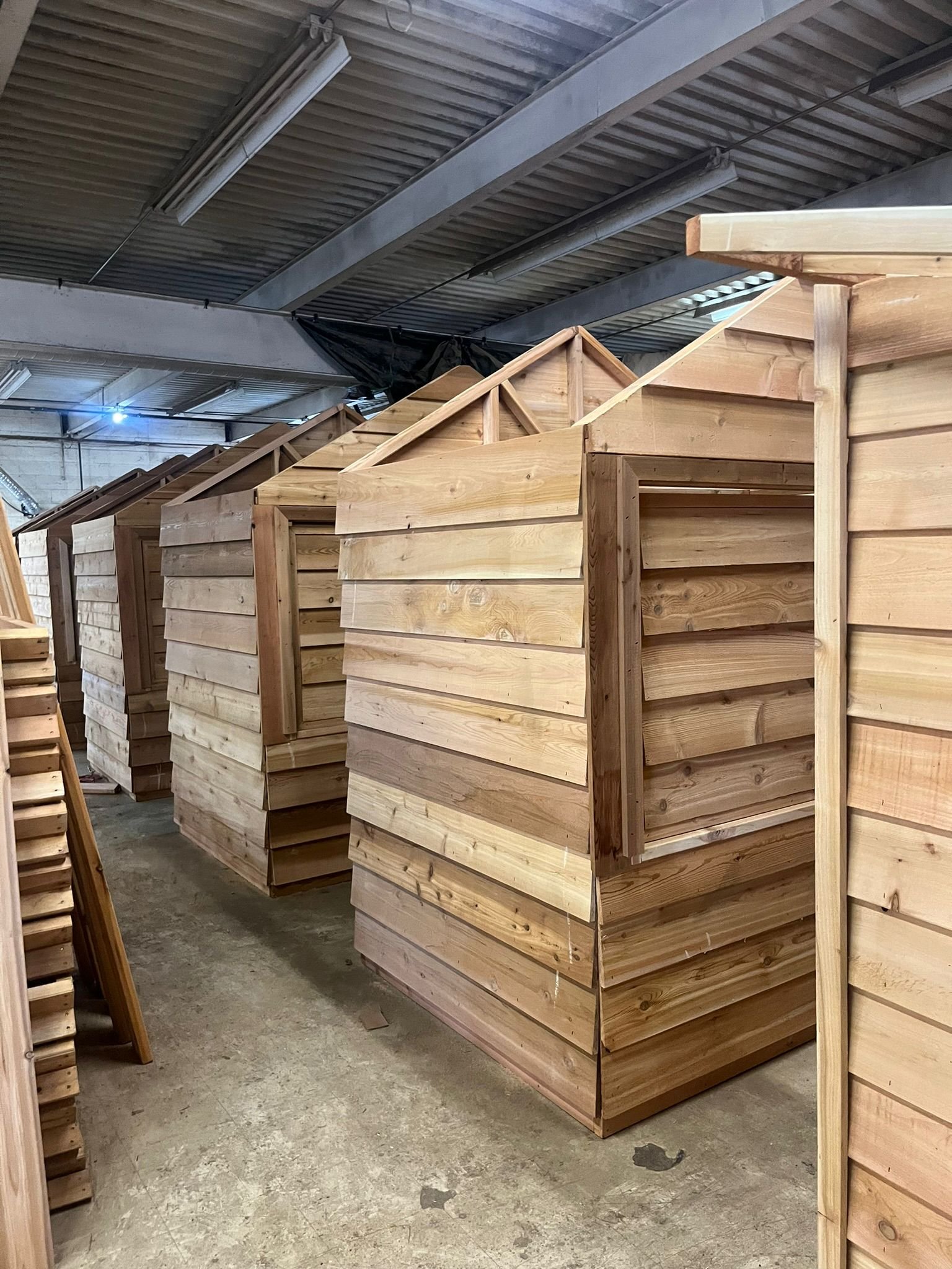 Cedar structure with detailed corner joinery