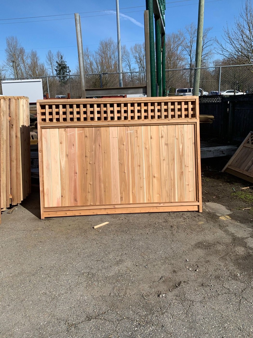 Lattice cedar fence panel