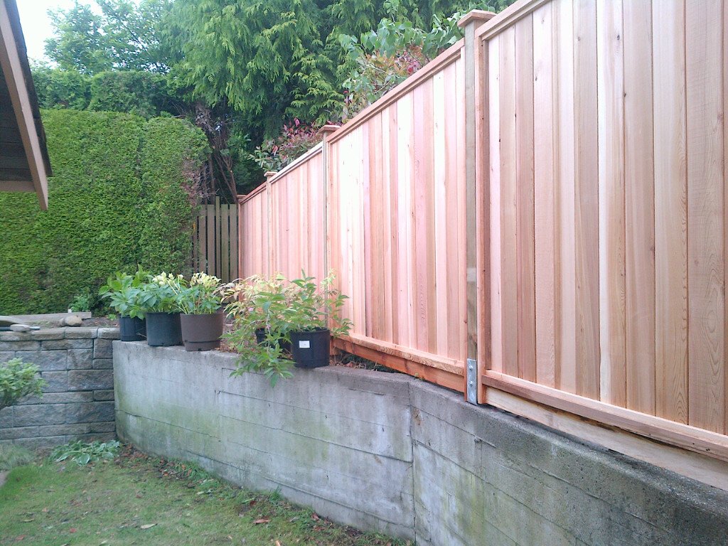 Installed cedar privacy fence in Delta, BC