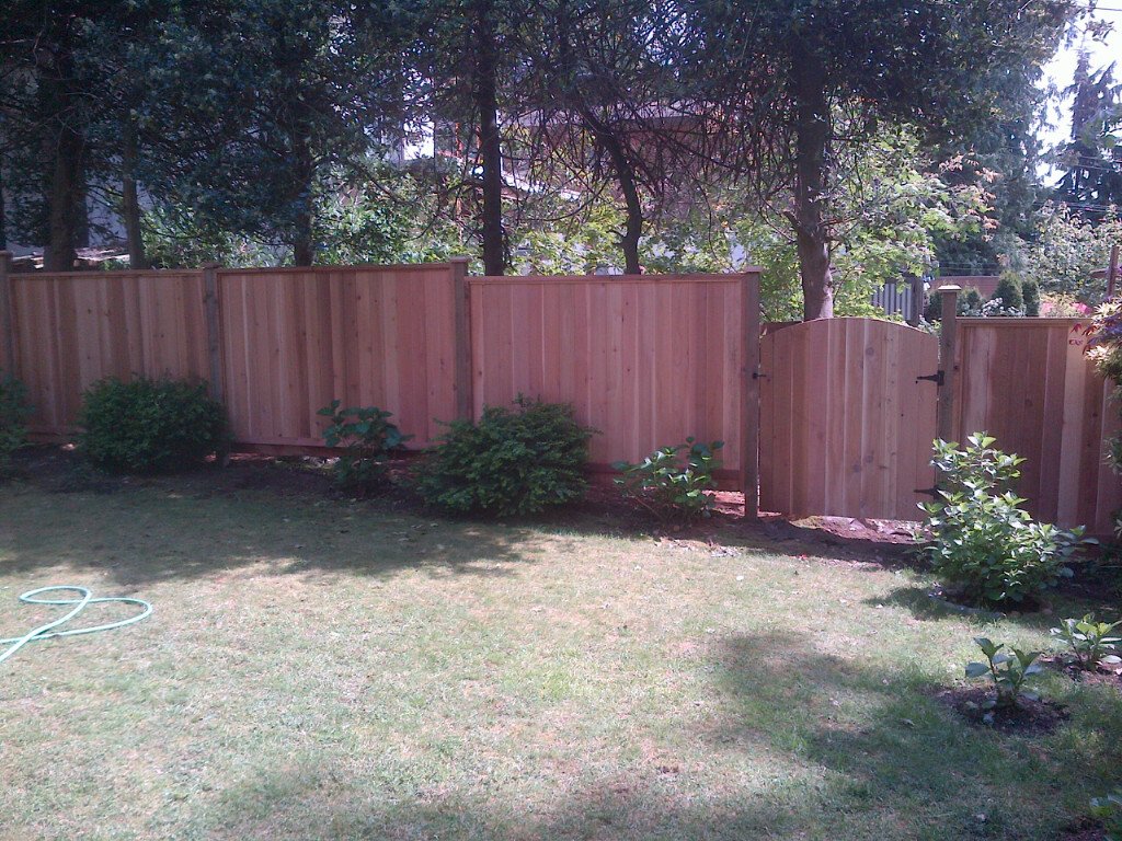 Finished cedar privacy fence in North Vancouver